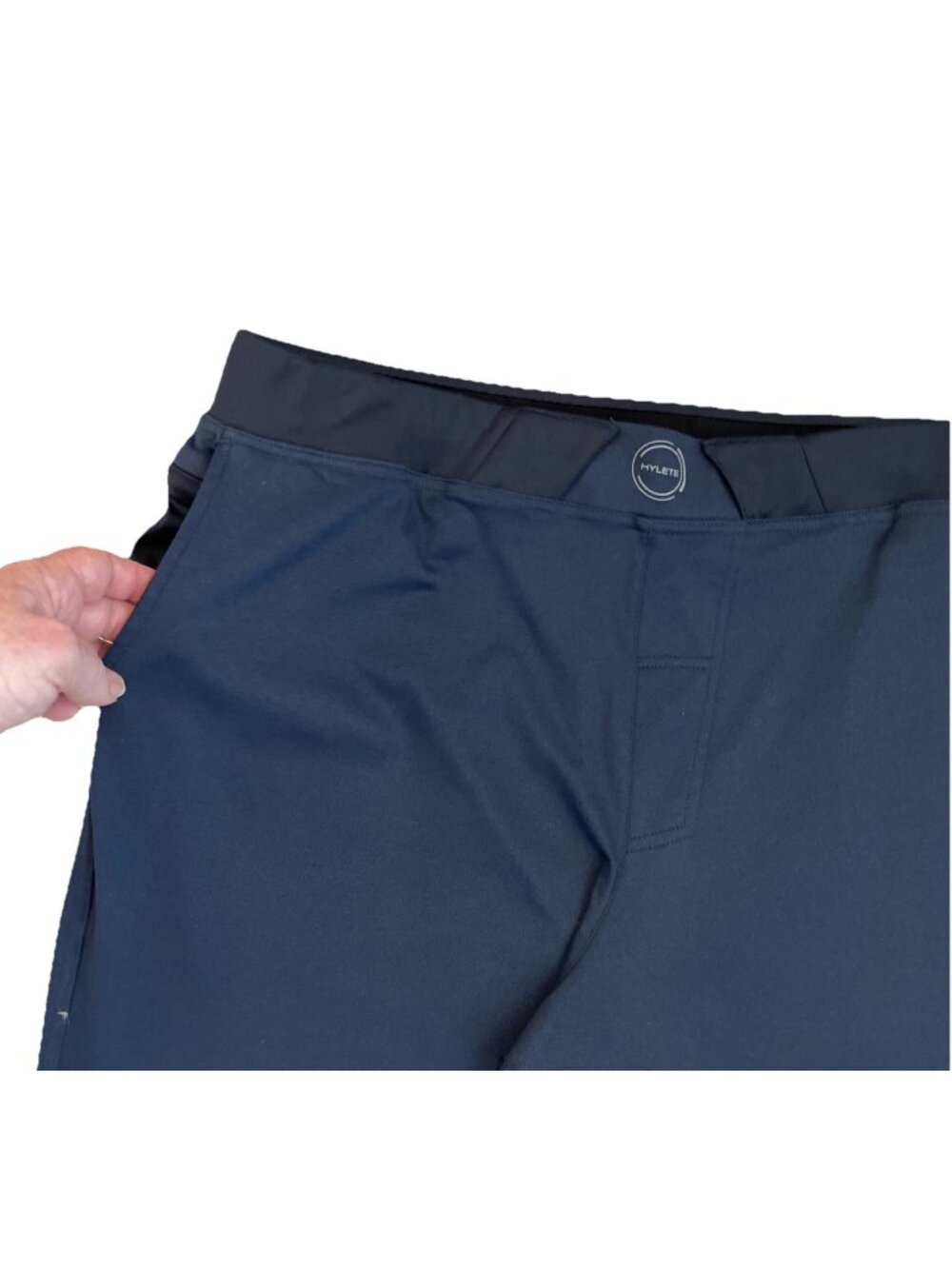 Hylete Ion Pants Mens XXL Navy Zip Pocket Drawstring Tapered Athleisure 36x34 - Picture 4 of 9